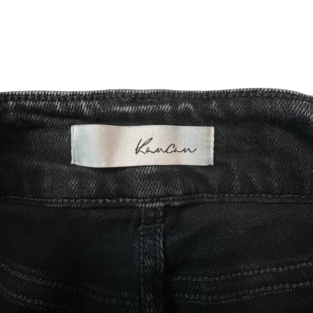 KanCan Skinny Jeans 11/29 Black Wash Women’s Raw Hem Soft Stretch Denim - Picture 4 of 11